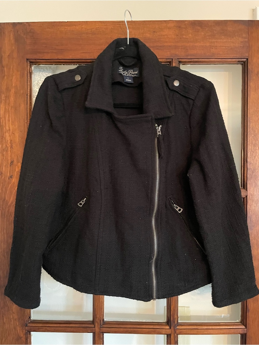 Lucky Brand Women's Black Asymmetrical Zip Jacket